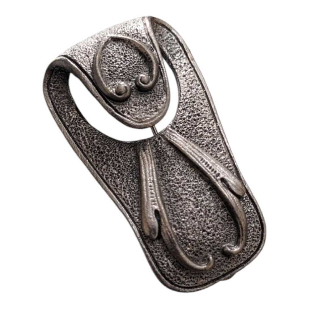 Vintage Pocketbook Bag Strap Holder Signed Coventry Sarah Silver Tone Brooch Pin